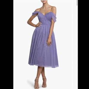 Bariano Maddie Off The Shoulder Tulle Midi Dress